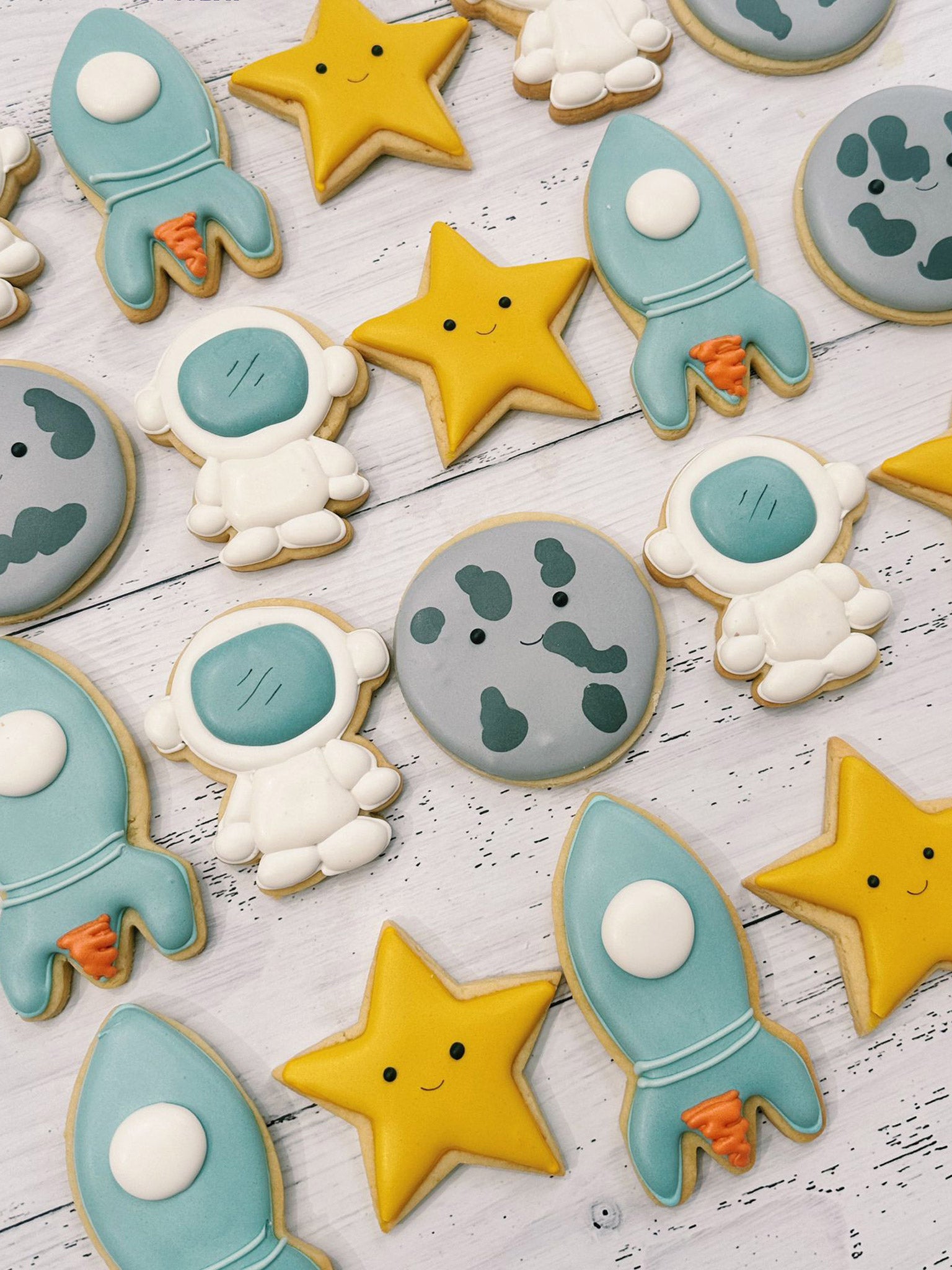 Space Astronaut Cookies | Space Theme Cookies For Kids' Parties - Sugar Rush by Steph Cookie Box Delivery Australia