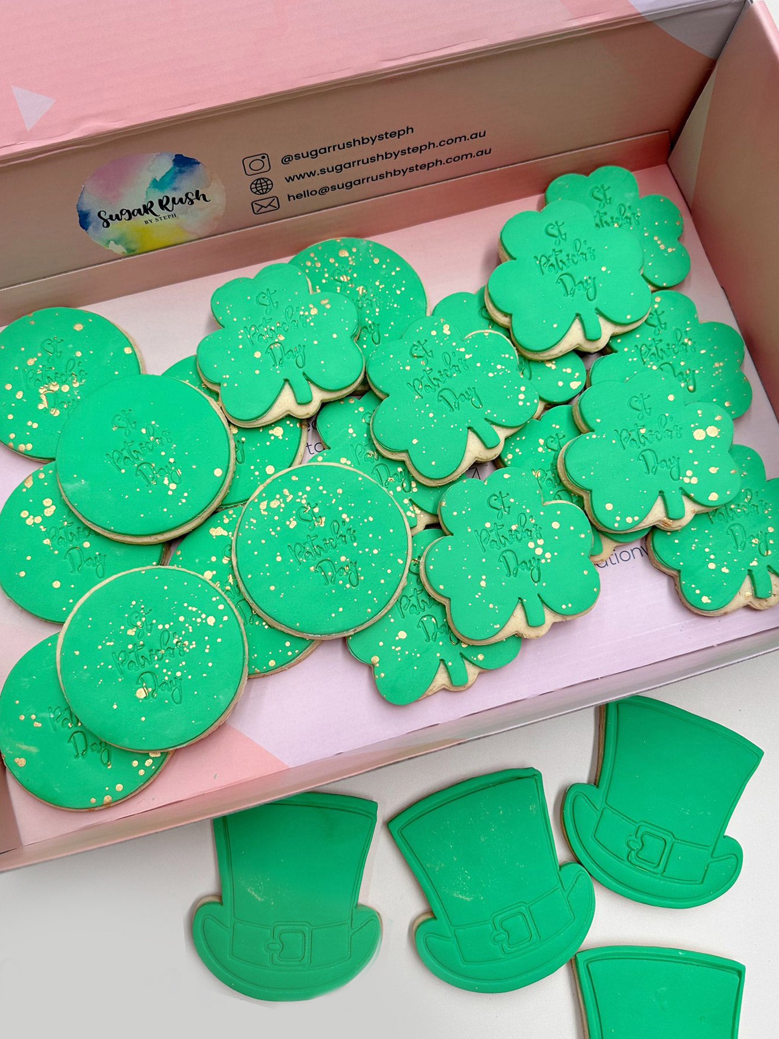 St. Patrick's Cookies | Festive Green Shamrock Cookies for St. Patty's - Sugar Rush by Steph