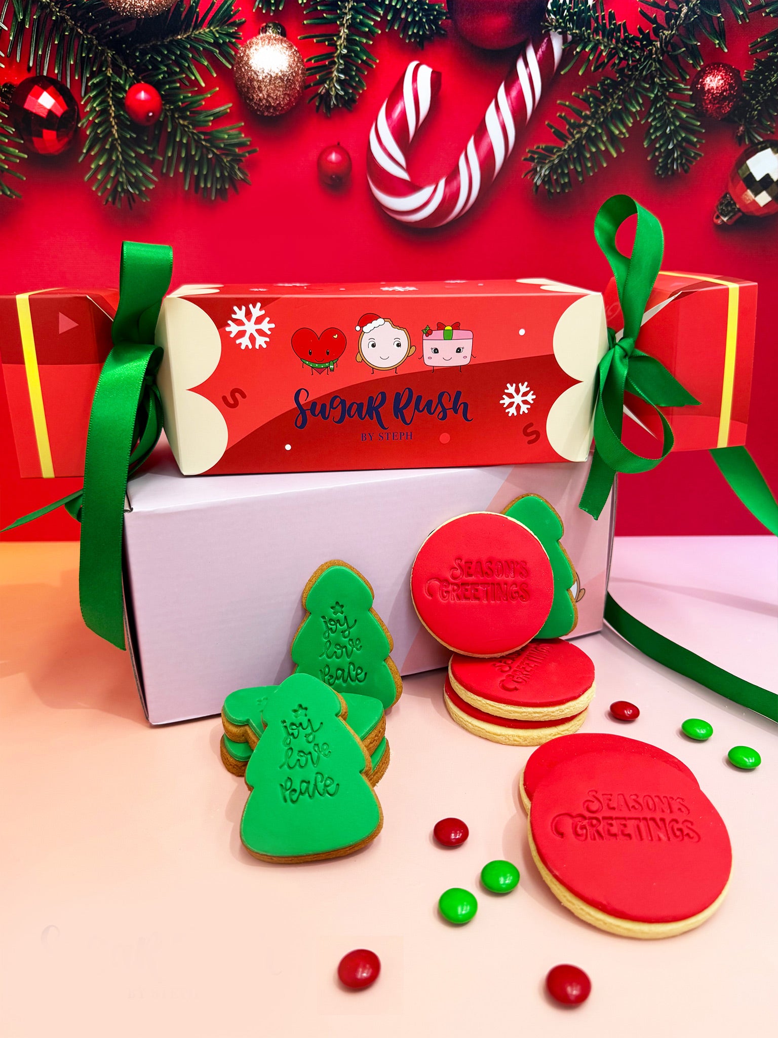 Christmas Bon Bons | Best Christmas Cookies Gift Sets Australia - Sugar Rush by Steph Christmas Cookies Luxury Christmas Bon Bon Cracker