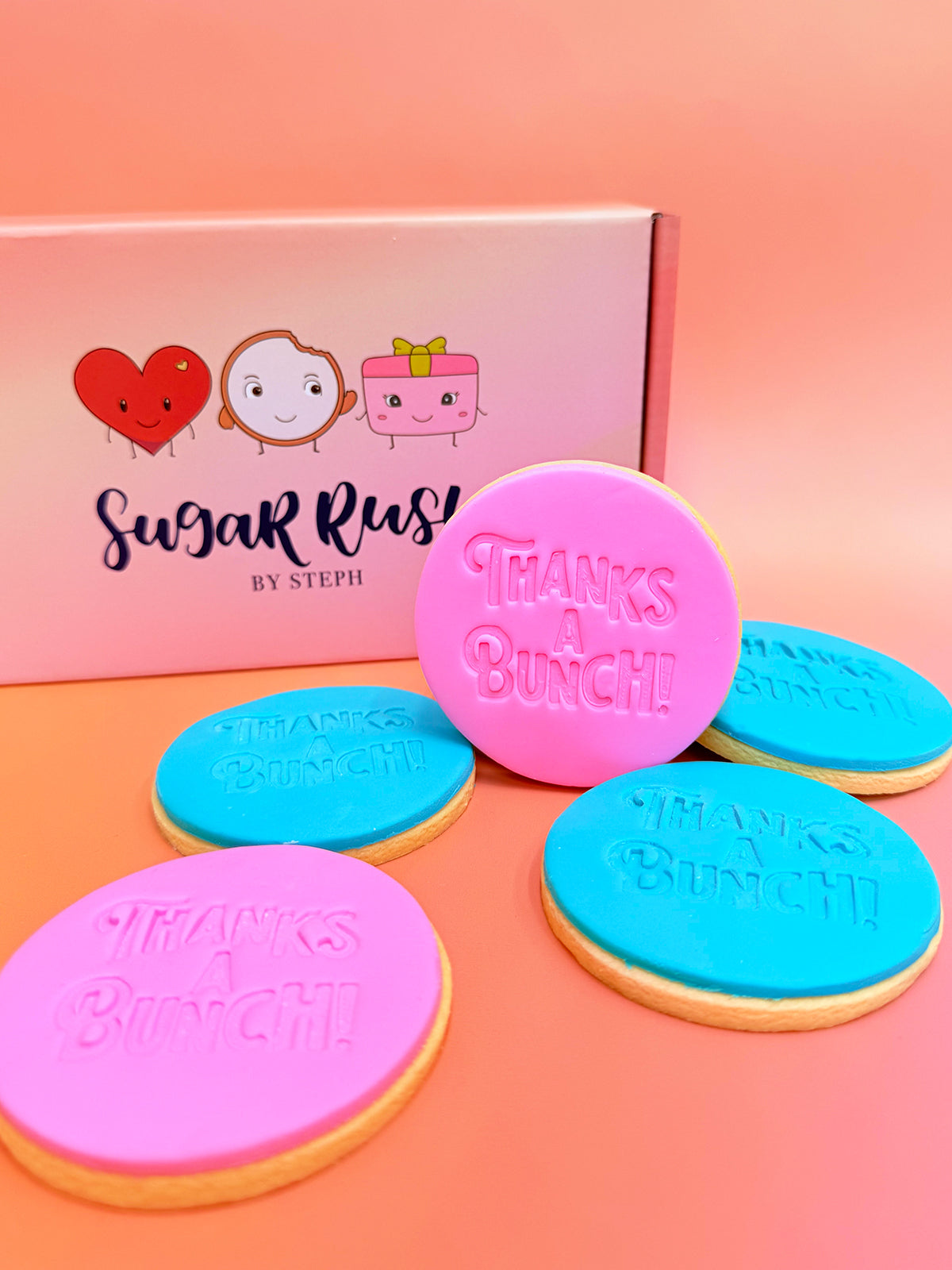 Thanks A Bunch | Best Thank You Cookies Box Delivery Australia - Sugar Rush by Steph Custom Message Cookies, Thank You Cookies Near Me