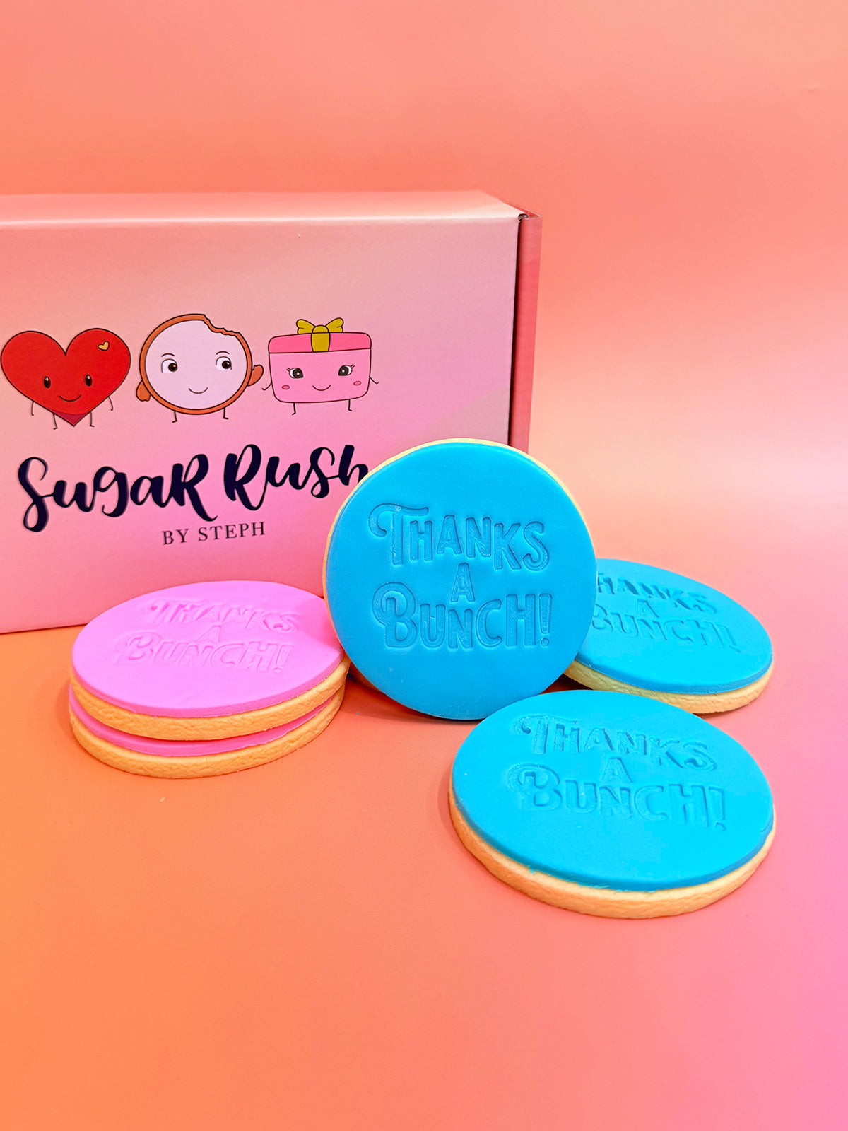 Thanks A Bunch | Best Thank You Cookies Box Delivery Australia - Sugar Rush by Steph Custom Message Cookies, Thank You Cookies Near Me