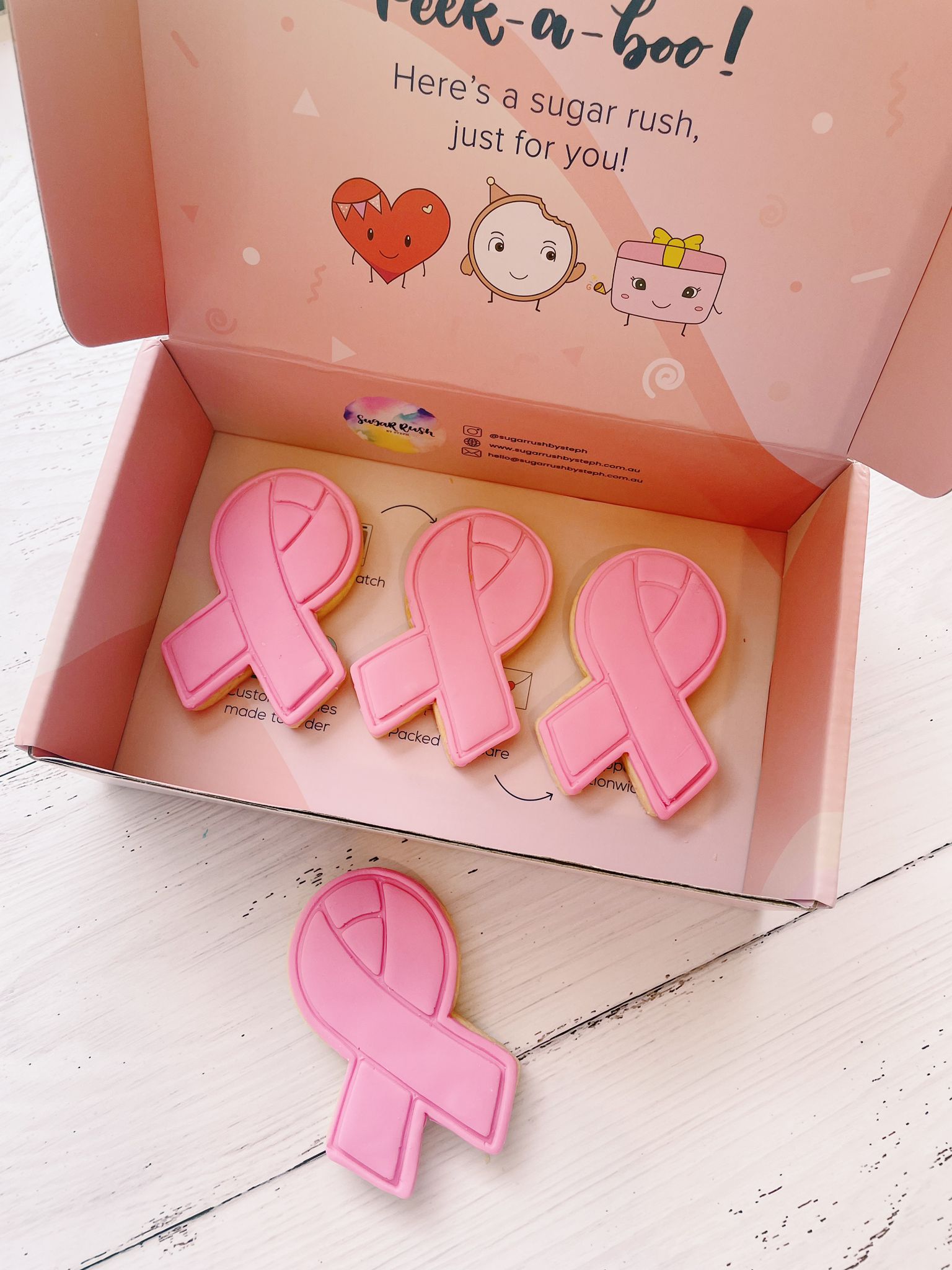 Breast Cancer Ribbons  Buy Edible Breast Cancer Event Support Gifts – Sugar  Rush by Steph