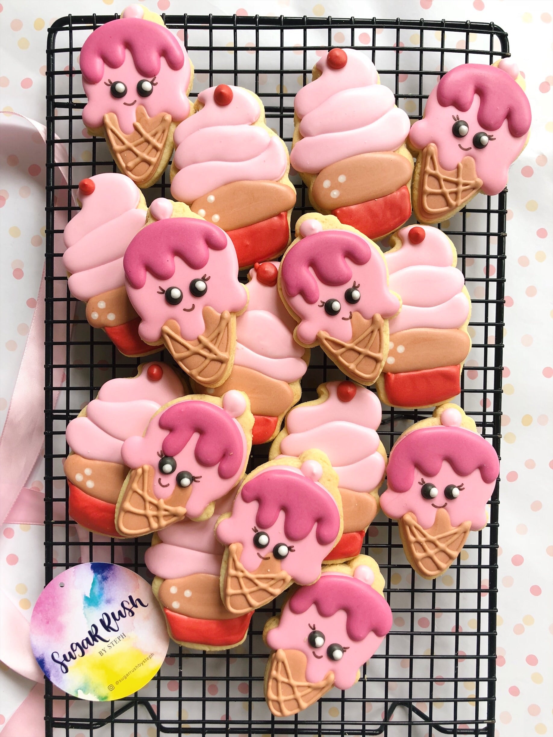 Cupcakes & Ice-Cream, All Day, Everyday | Cute Dessert Pastry Cookies - Sugar Rush by Steph