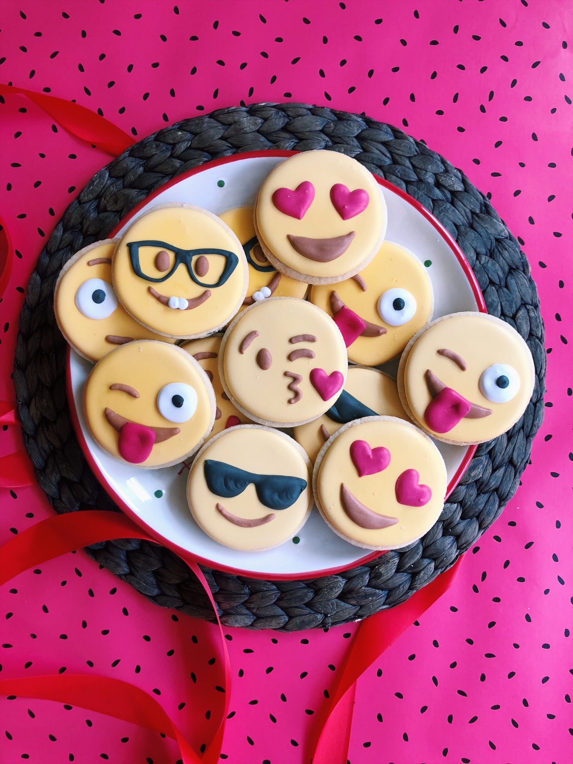 Angry Face Cute and Funny Editable Colors Emoji Sugar Cookie