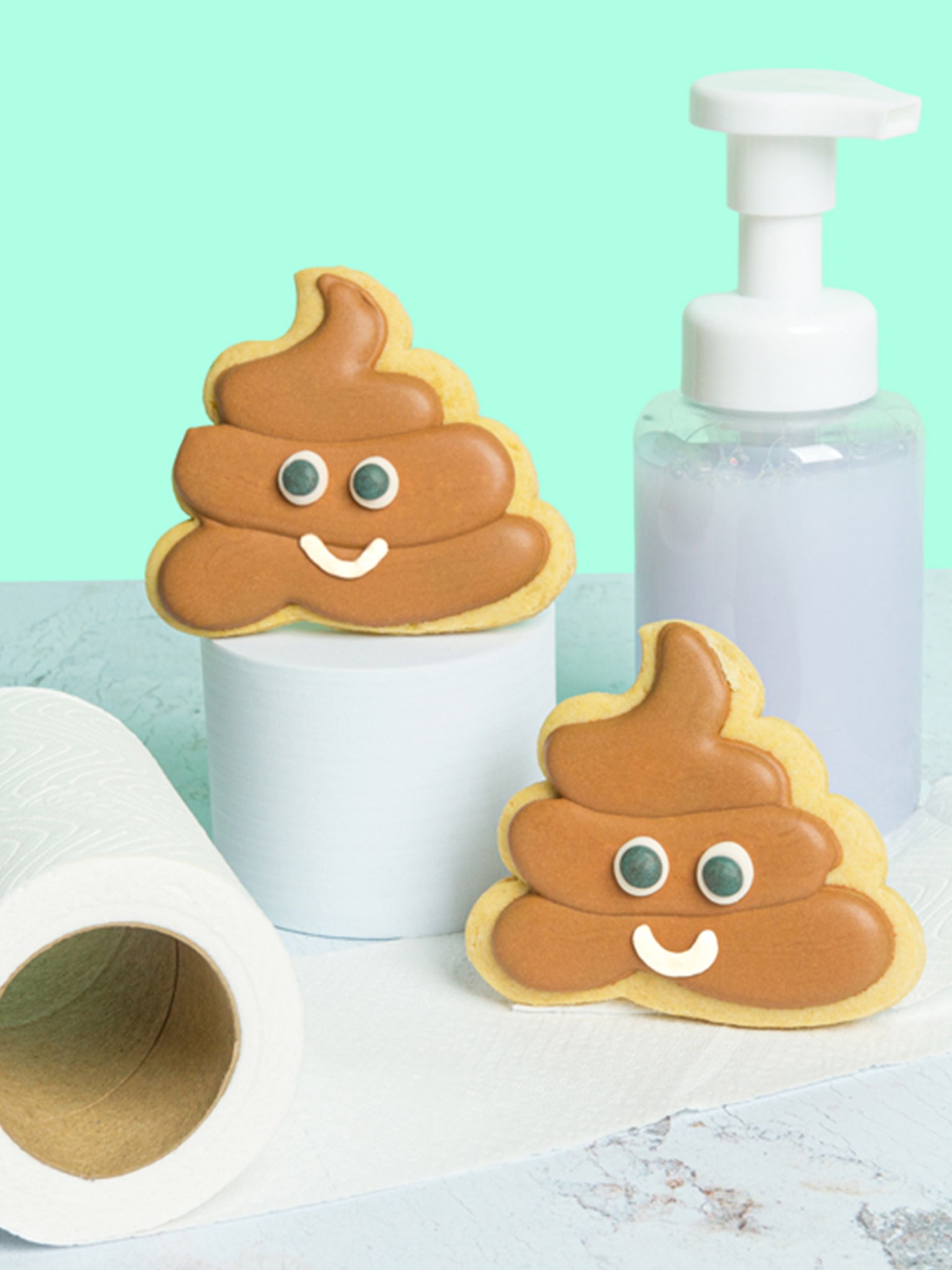 Poo-Poo Emoji Cookies | Buy Funny Joke Royal Icing Cookie Box Online - Sugar Rush by Steph