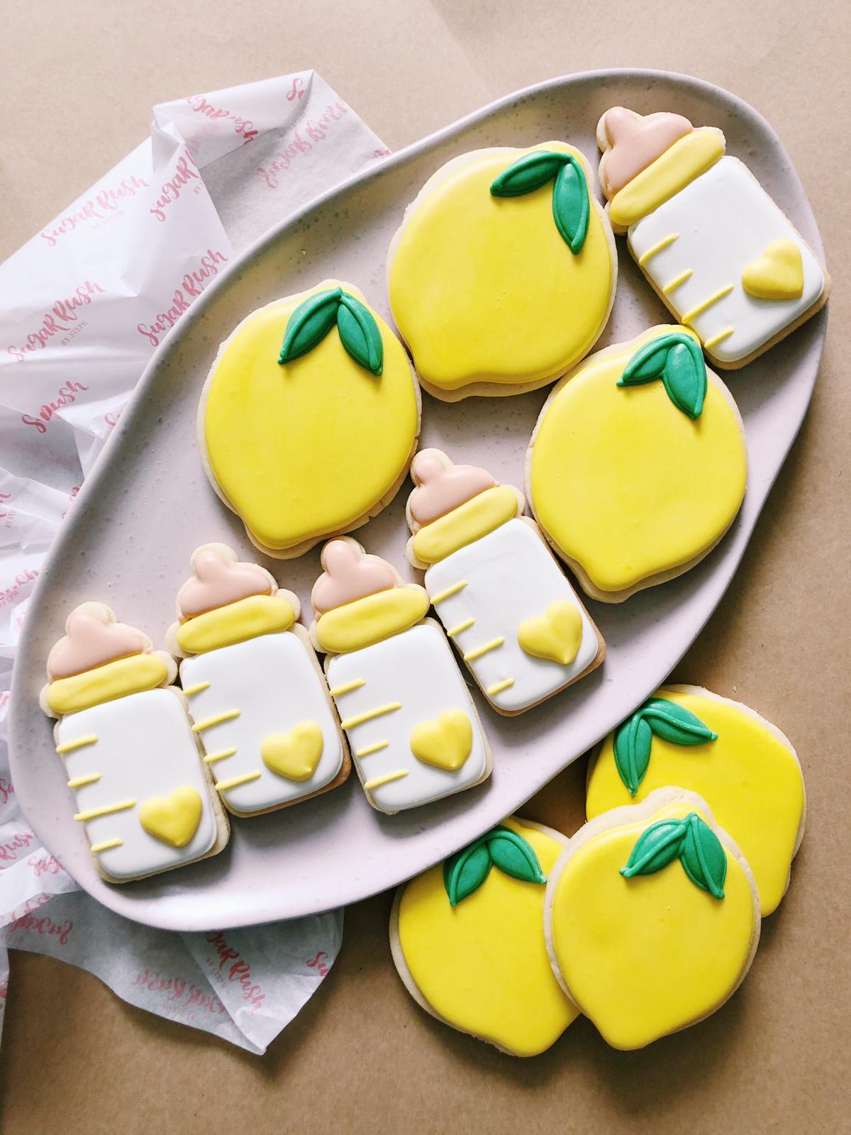 Lemon Aid | Fruit Theme Citrus Baby Shower Cookies - Sugar Rush by Steph