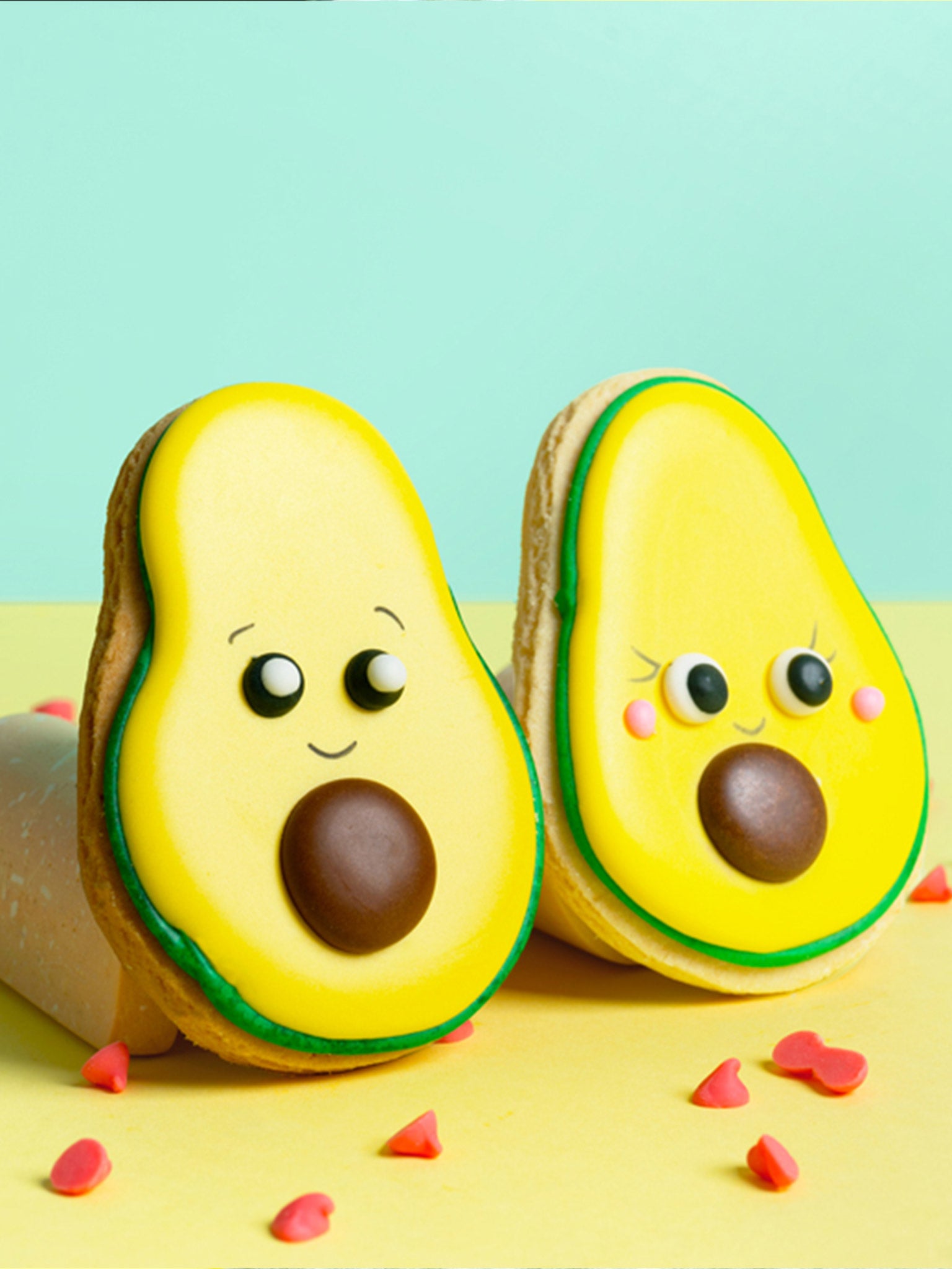 Guac N' Roll | Fun Party Avocado Theme Sugar Cookies