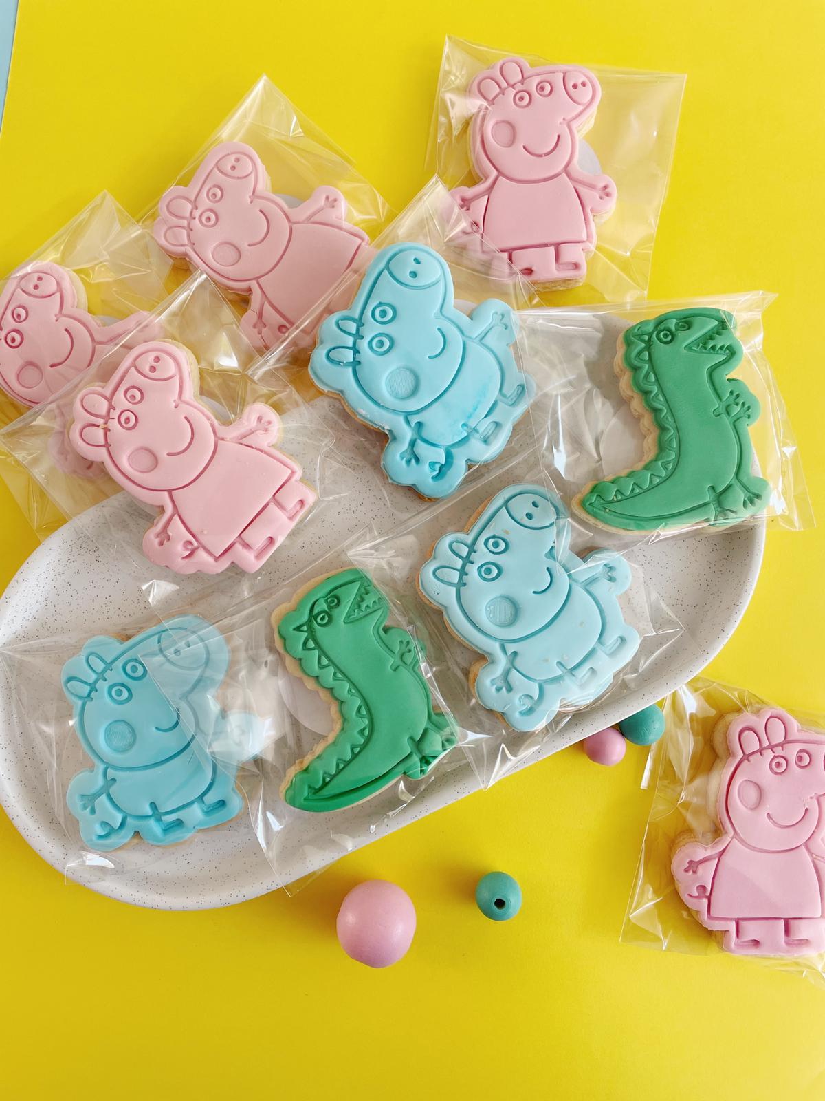 Peppa, George & Mr. Dinosaur | Australian Cartoon Cookies for Parties - Sugar Rush by Steph