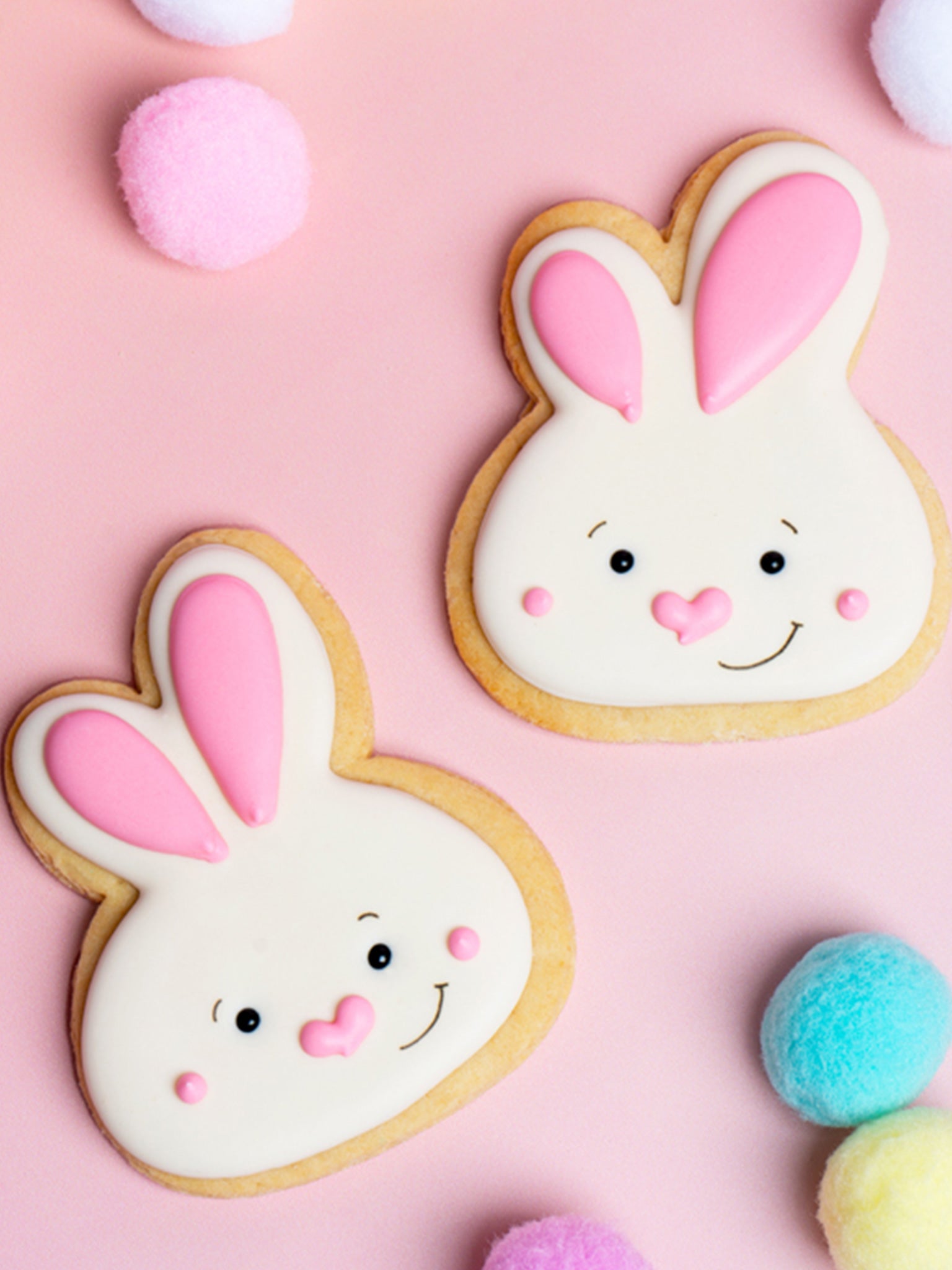 Happy Rabbits | Decorated Royal Icing Easter Bunny Cookies