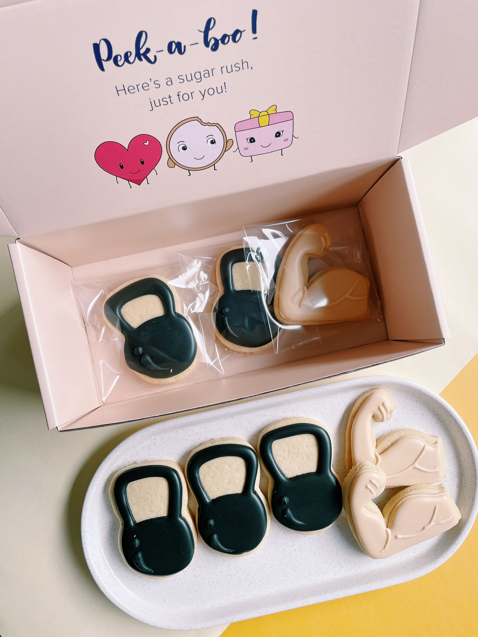 Kettlebell Cookies | Fitness Gym Exercise Cookie Box for Workouts