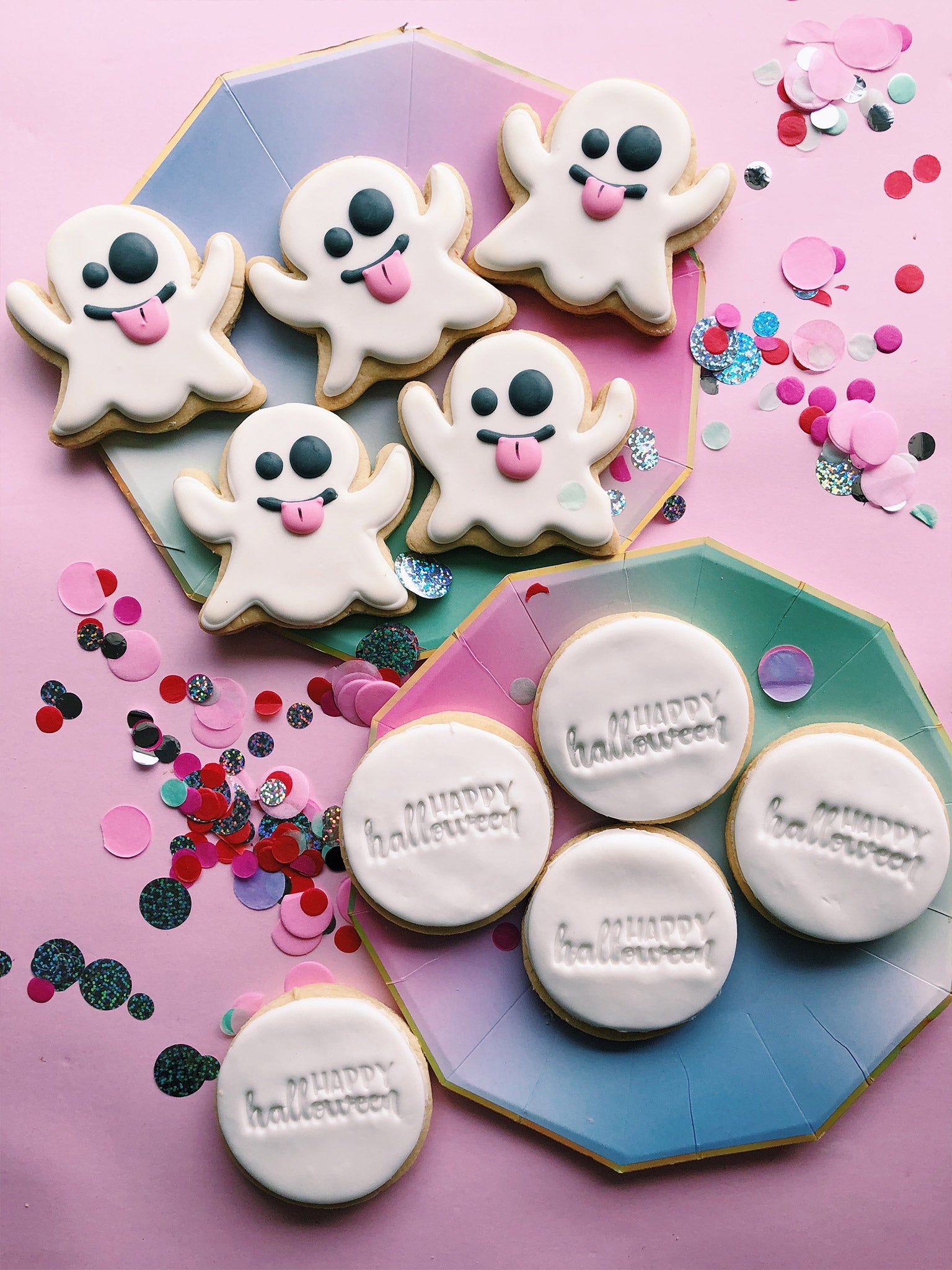 Happy Halloween Ghosts Cookies | Sugar Cookies for Spooky Parties - Sugar Rush by Steph