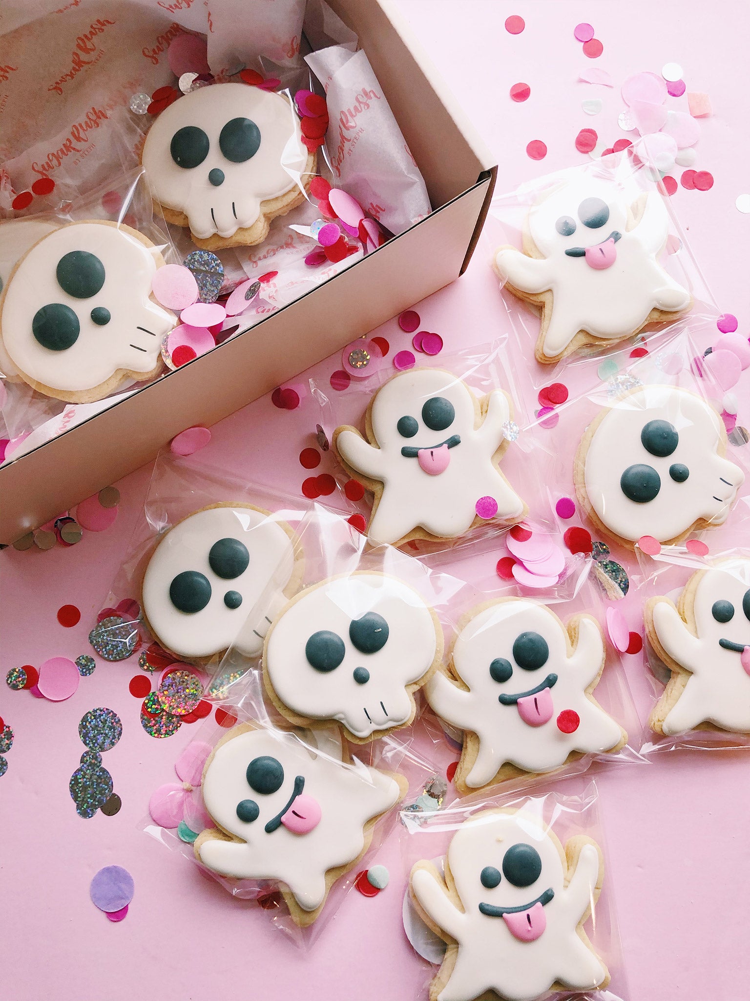Spooky Spectres | Buy White Ghost Cookies for Halloween Events - Sugar Rush by Steph