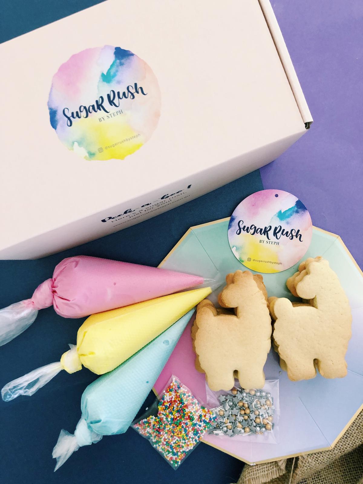 The Llamazing DIY Cookie Kit | School Holiday Royal Icing Decorating Cookie Box