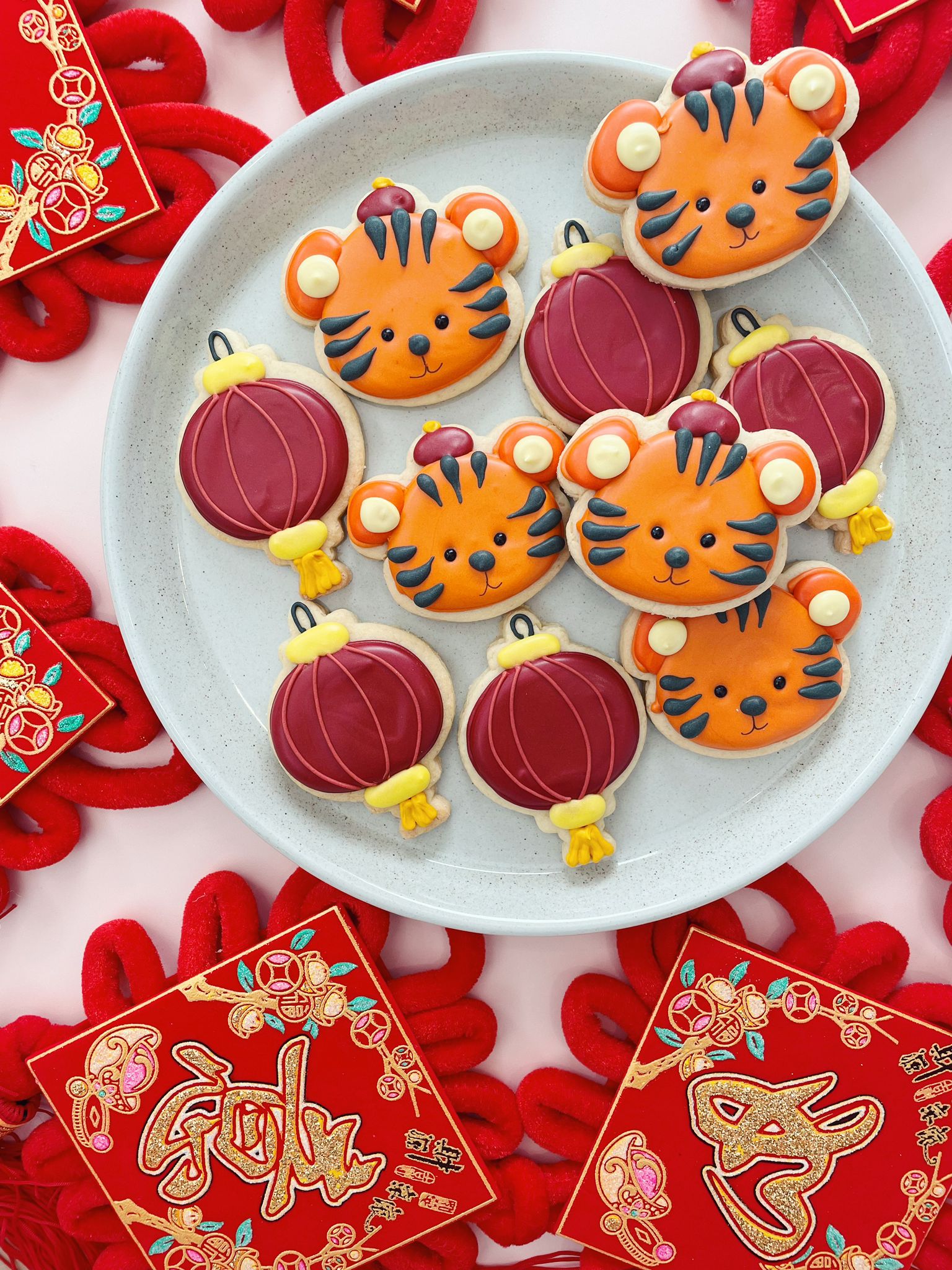 Year of the Tiger | Cute Royal Icing Lunar New Year Cookies - Sugar Rush by Steph