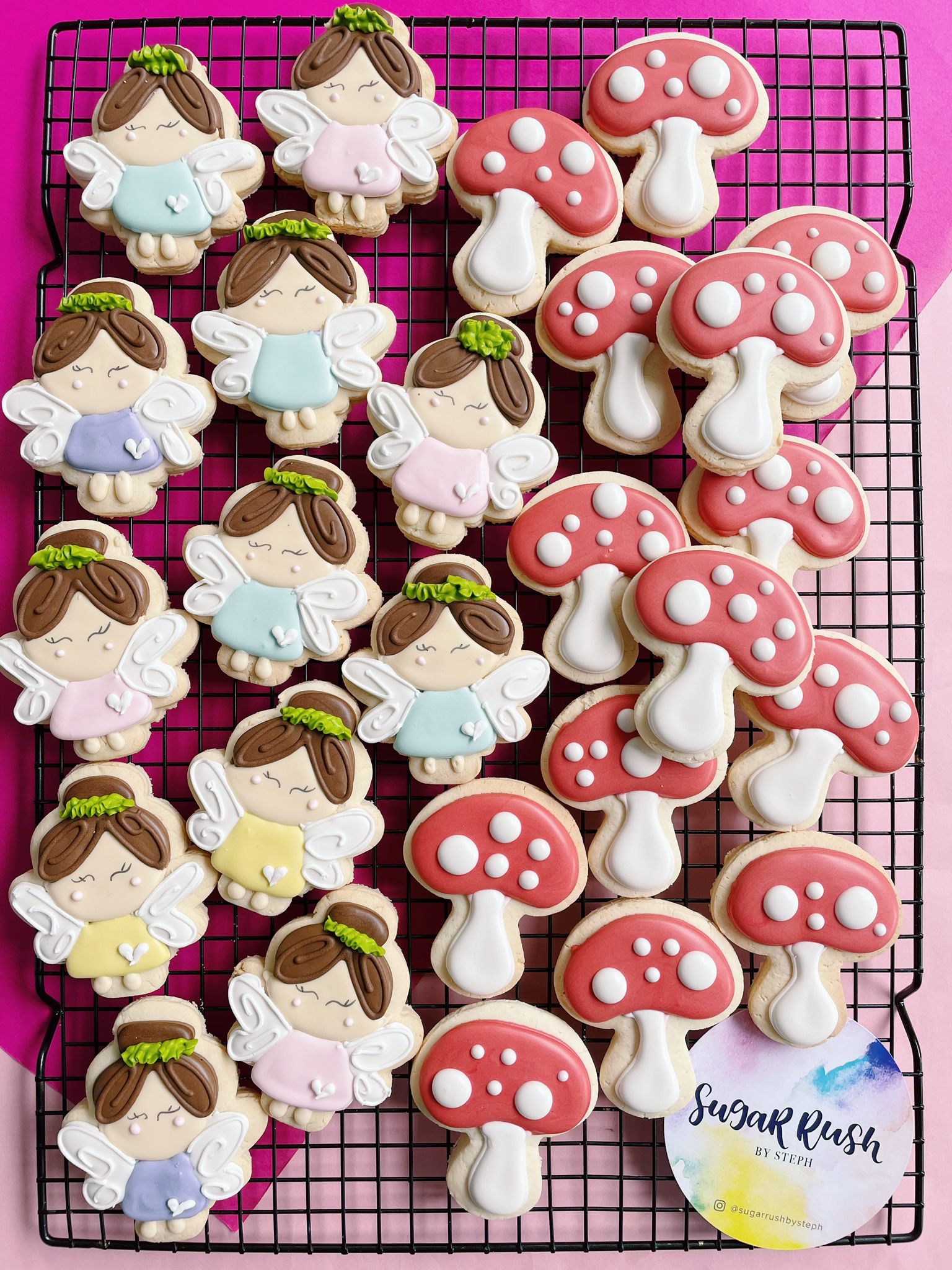 Fairies And Toadstools Enchanted Fairy Garden Party Cookies - Sugar Rush by Steph