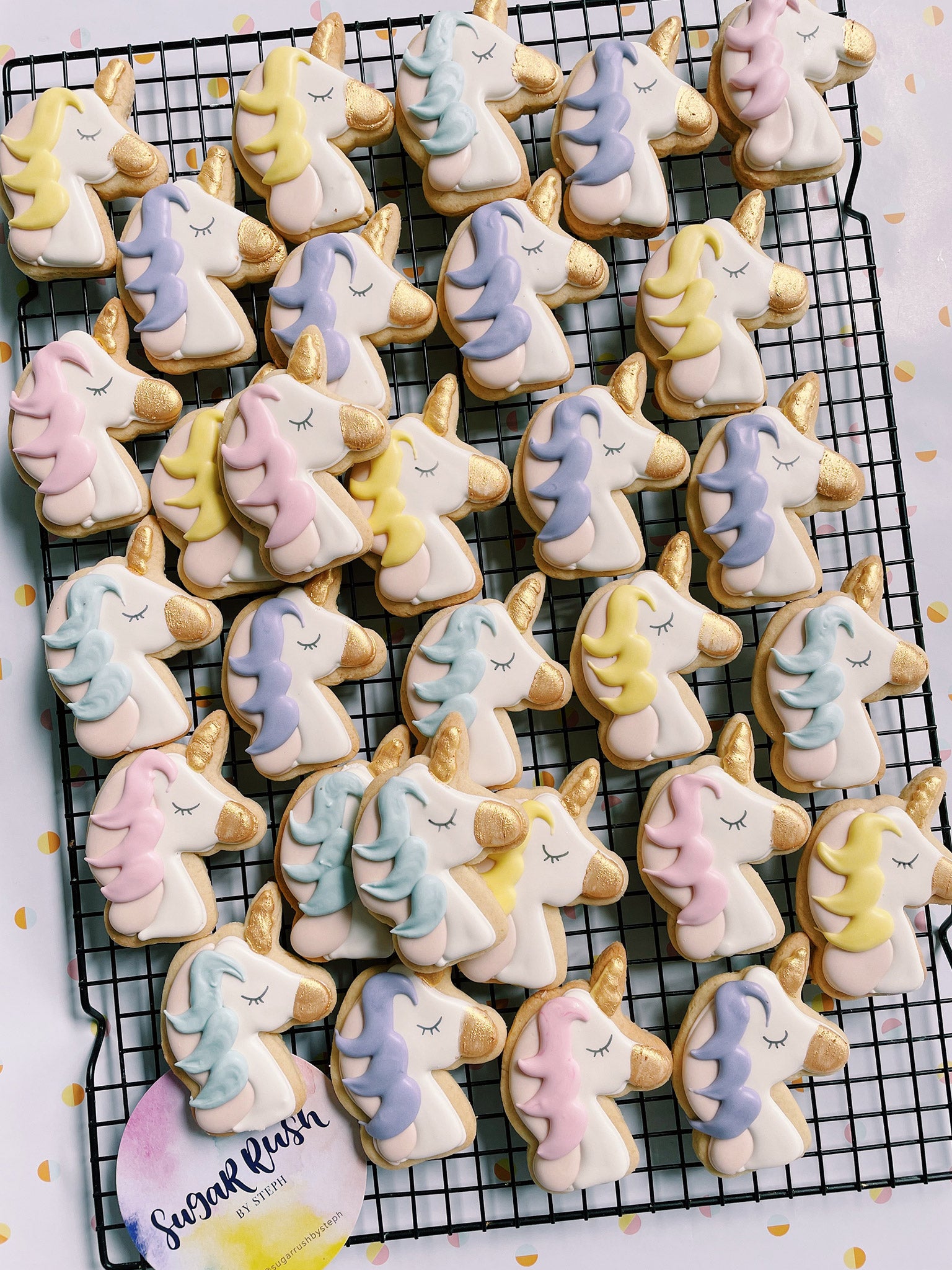 Mystical Unicorn Cookies | Colourful Rainbow Unicorn Theme Sweets - Sugar Rush by Steph