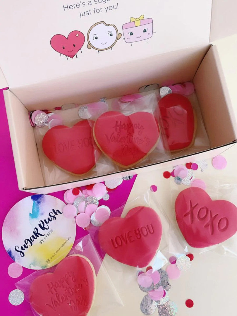 Happy Valentine's Day Cookies | Red Heart Cookies for Her - Sugar Rush by Steph