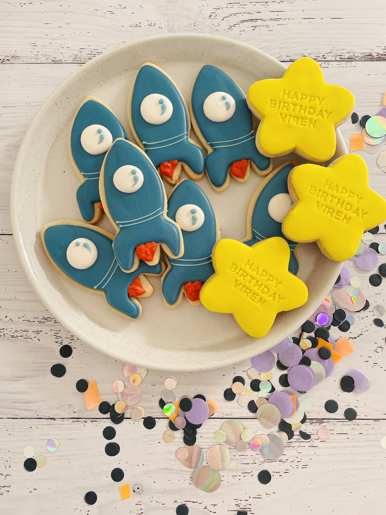 You're A Blast! | Buy Spaceship Theme Cookies For Kids Birthdays - Sugar Rush by Steph
