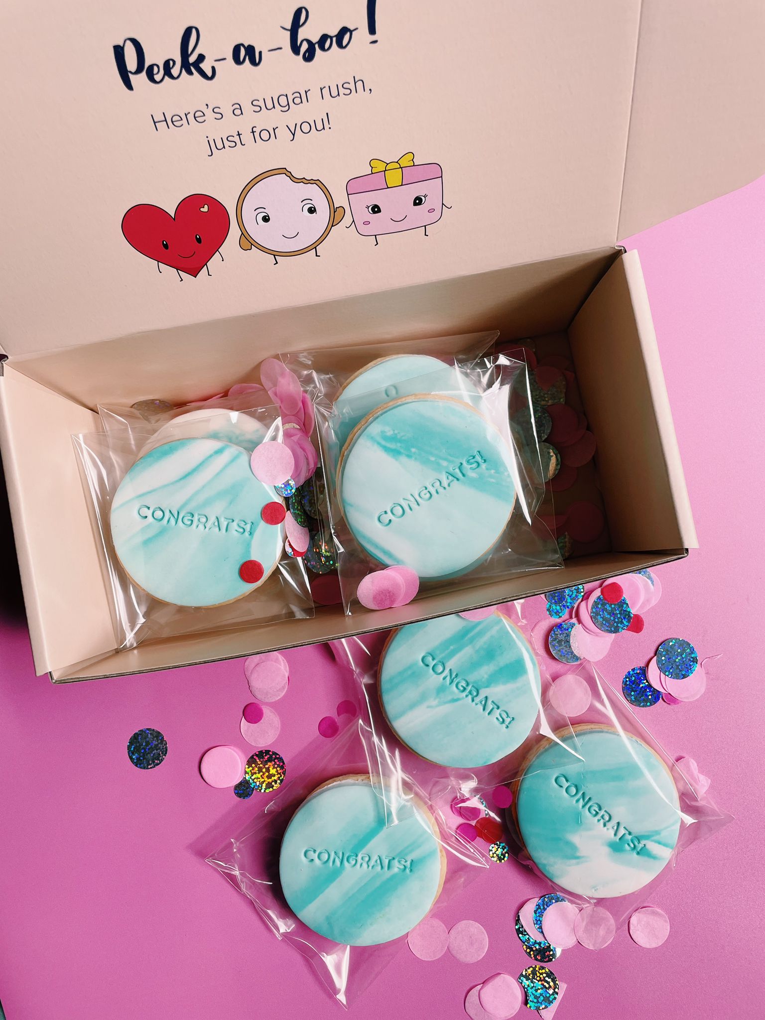 Simple Congratulations Debossed Cookies Edible Message Gifts - Sugar Rush by Steph