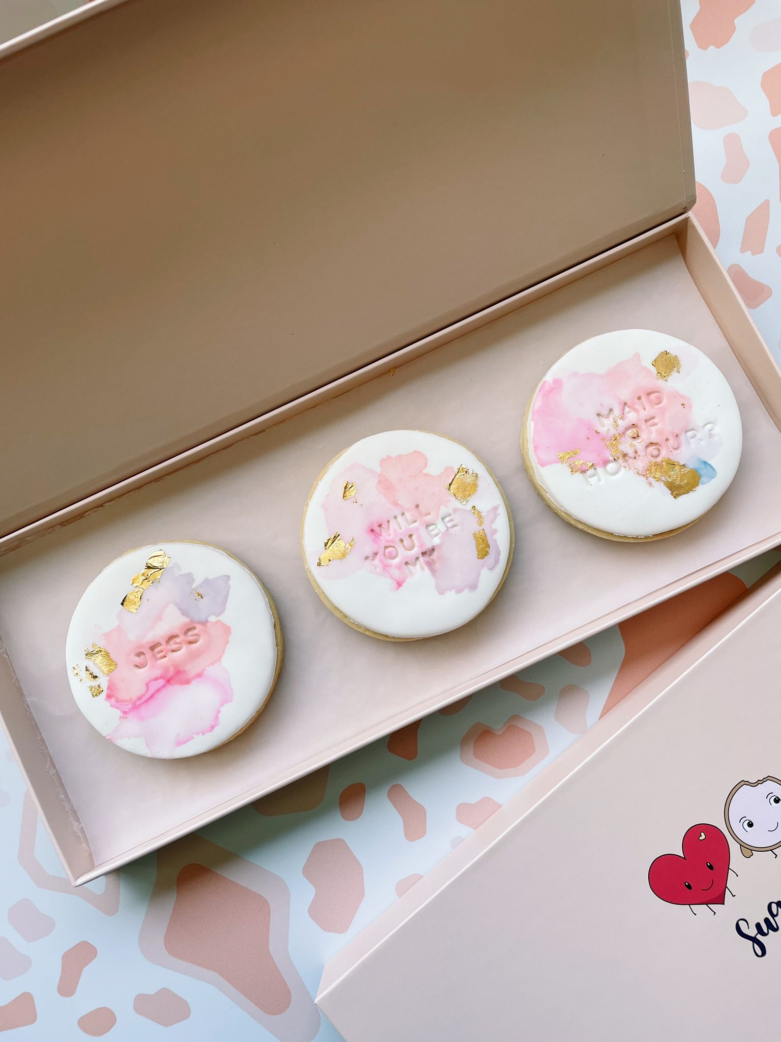 Watercoloured Rounds | Custom Elegant Cookie Box As Party Favours - Sugar Rush by Steph